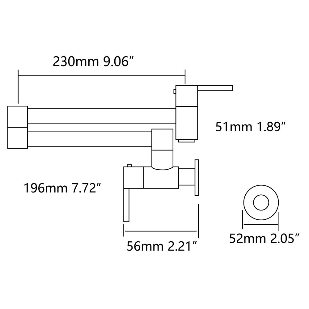 Brushed Gold Wall Mount Pot Filler Faucet - Solid Brass Swing Arm Folding Kitchen Faucet with Single Hole & Two Handles - Perfect for Modern Kitchens, Cooking Stations & High-End Restaurant Installations