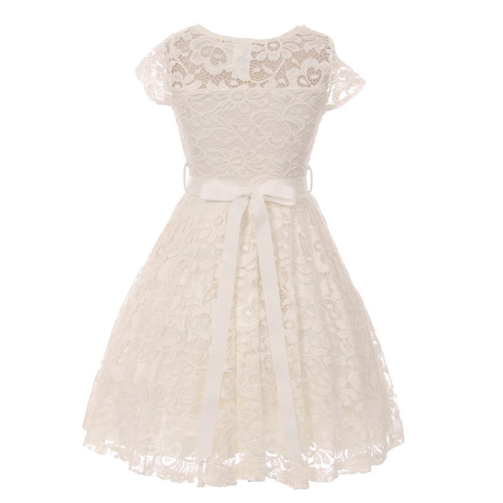 Elegant Big Girls Lace Glitter Stone Belt Party Dress for Special Occasions - Size 8-14 | Perfect for Birthday Parties, Pageants & Formal Events