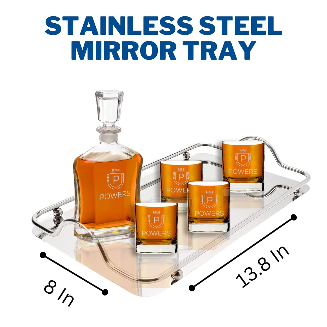 Personalized Whiskey Decanter Set with 2 Scotch Glasses & Whiskey Stones - 9 Engraved Design Options for Men - Premium Gift for Dad, Husband, Boyfriend - Ideal for Christmas, Valentine's Day & Anniversary Gifts - Perfect for Home Bars, Man Caves & Special Occasions - by Froolu