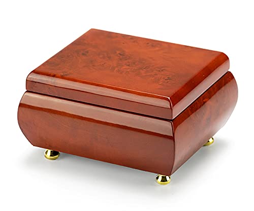 Stunning Hi-Gloss Wood Tone Petite Music Box - 30+ Classic Melodies - Perfect for School Days, Gifts & Home Décor
