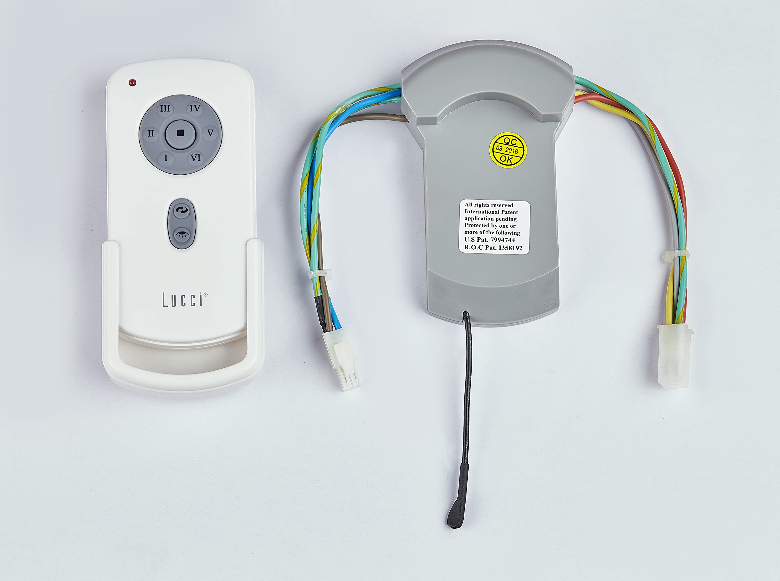 Lucci Air 52052802 White Remote Control - 4.2 Inch Wireless Remote for Ceiling Fans & Lights | Perfect for Living Room, Bedroom & Home Office