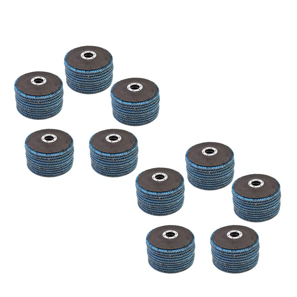 100 Pcs 4-1/2 x 7/8 Inch 40 Grit Zirconia Flap Discs - Grinding Wheel & Abrasive Sanding Disc for Metal, Wood & Paint Removal - Perfect for Angle Grinders & DIY Projects