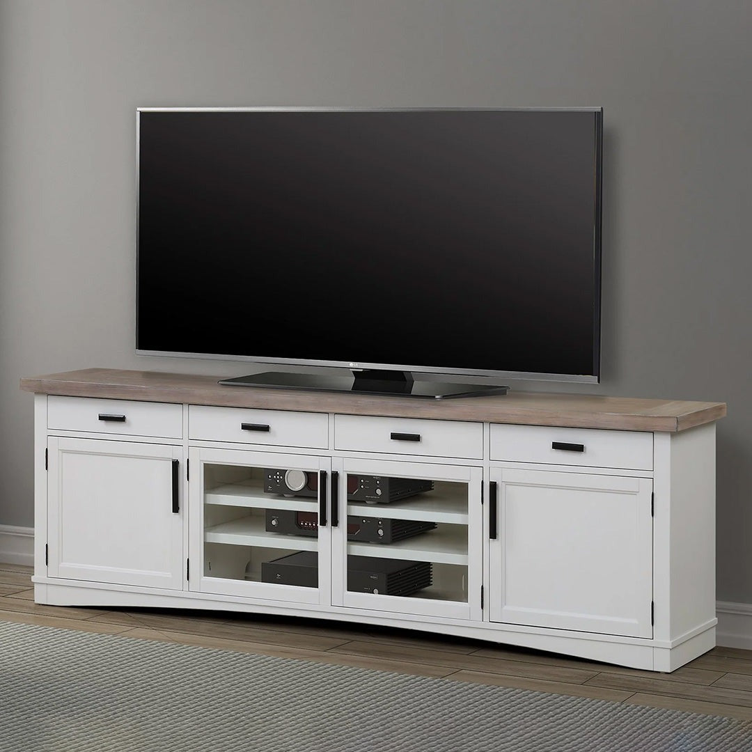 Modern Roots TV Stand with Storage - Rustic Wood Entertainment Center for Living Room - Perfect for TVs up to 65