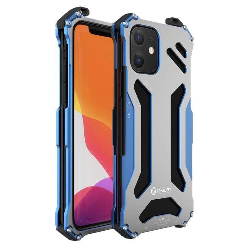 iPhone 13 Mini Heavy Duty Aluminum Metal Armor Bumper Case - Shockproof Protective Cover for Everyday Use, Outdoor Activities & Travel