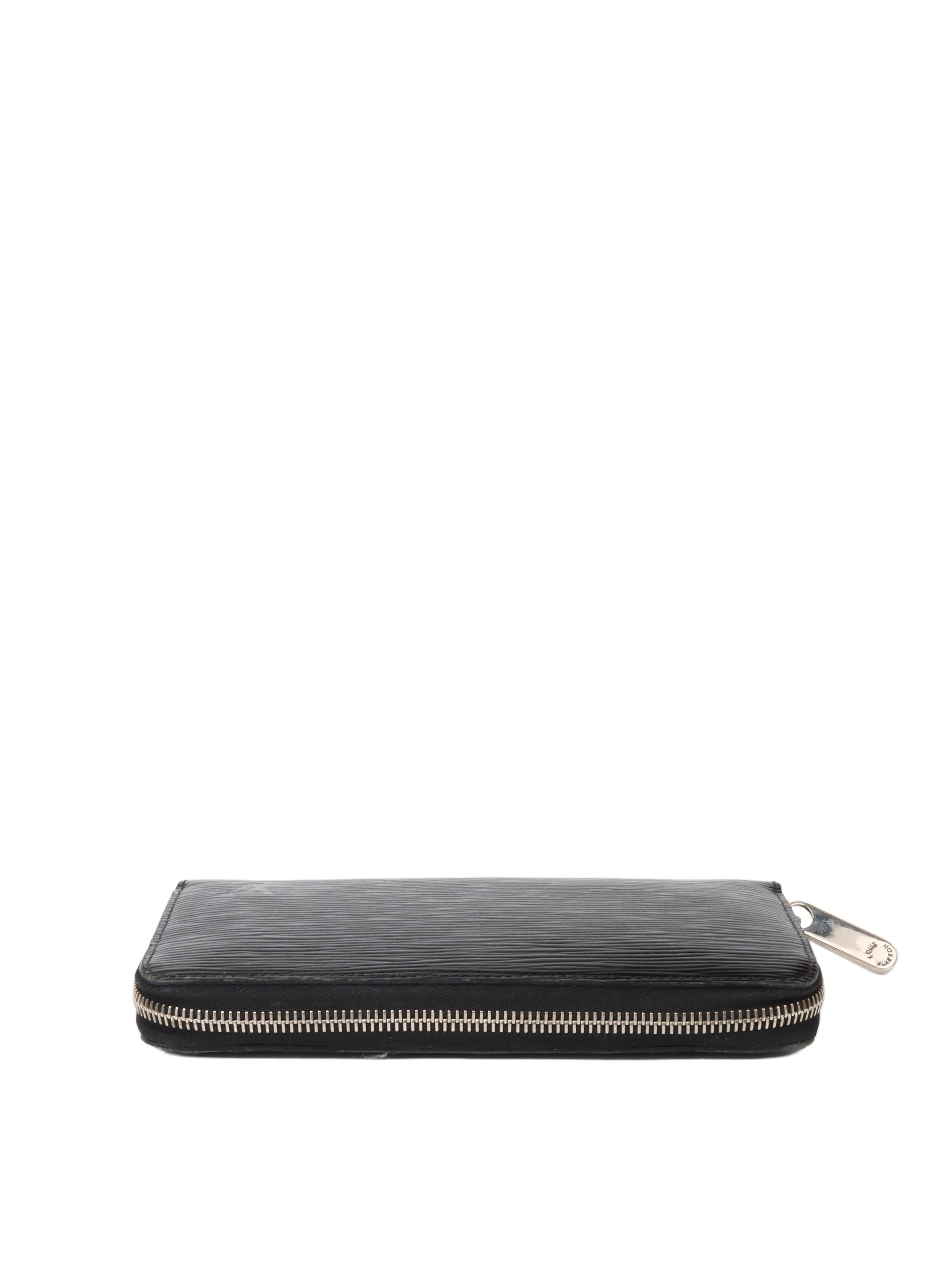 Louis Vuitton Black EPI Leather Zip Wallet for Men & Women | Luxury Compact Card Holder with RFID Protection | Perfect for Travel, Business & Everyday Use