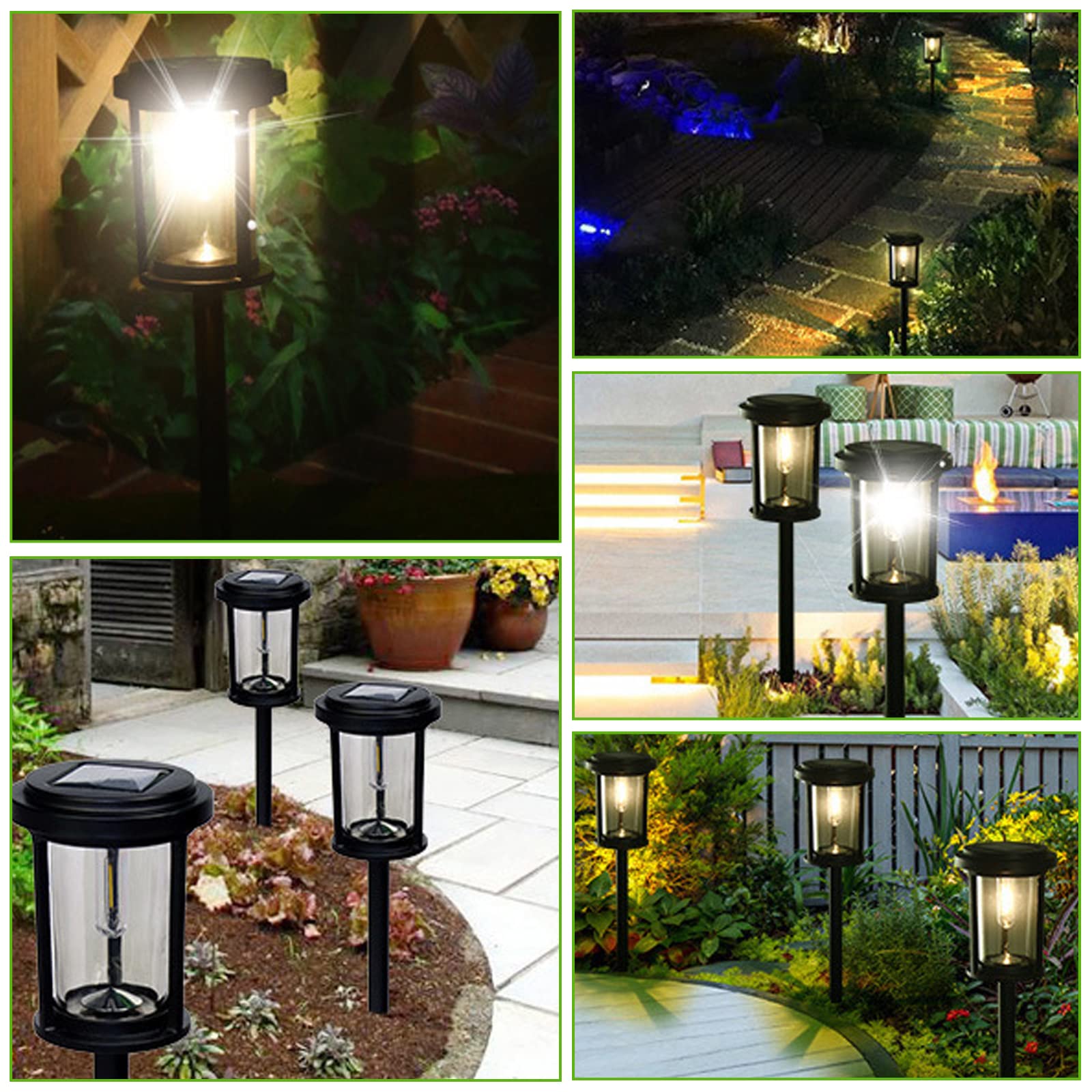 4 Pack Solar Pathway Lights - Outdoor Landscape & Garden Lighting for Walkway, Driveway, Patio Decor