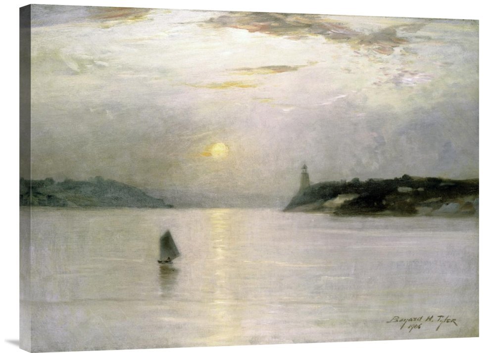 Bayard Henry Tyler 'Sailing On The Hudson' Giclee Canvas Wall Art Print - Gallery Wrap Ready-to-Hang Decor for Living Room, Bedroom & Office