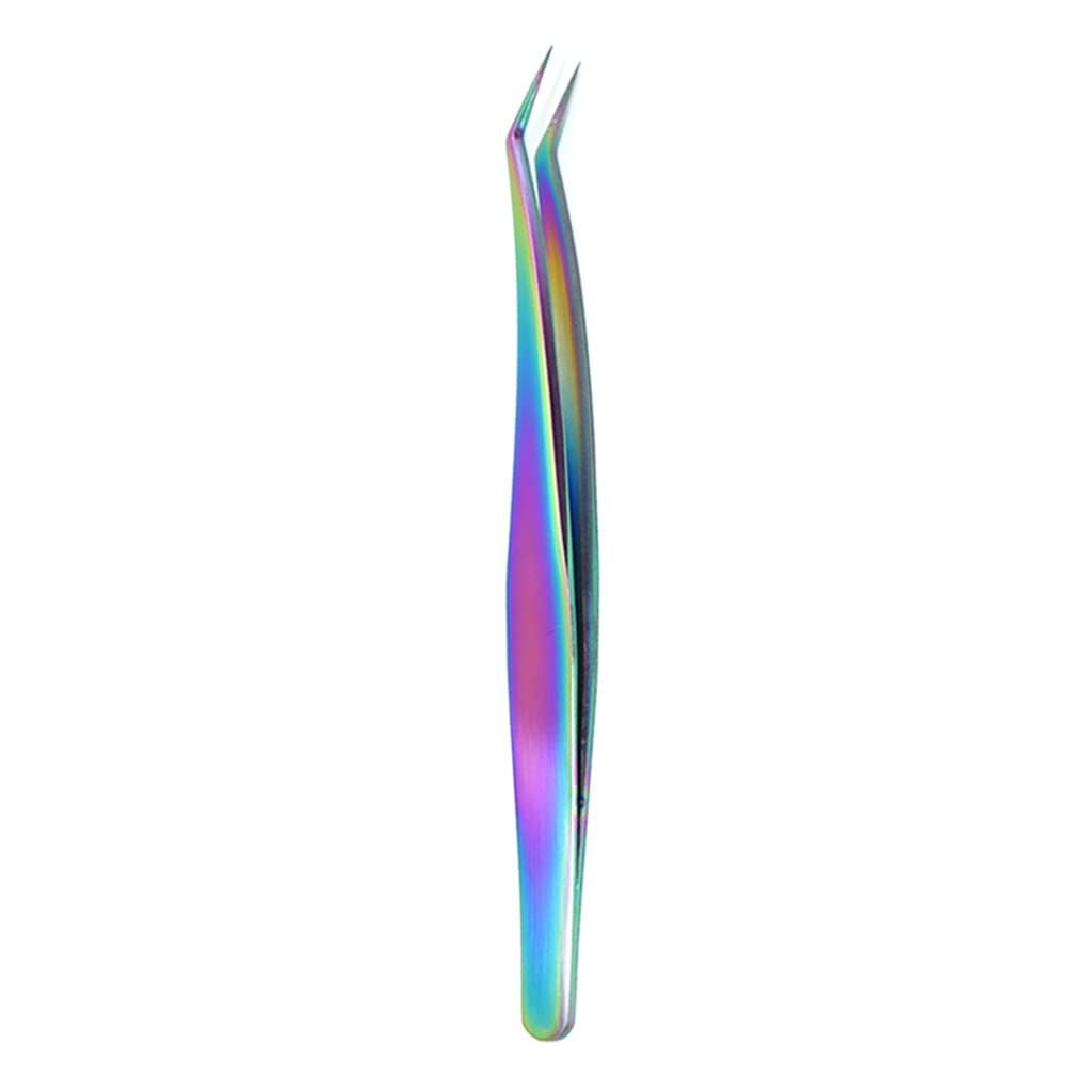 Professional Stainless Steel Eyelash Extension Tweezers - Portable Lash Tweezer for Precise Application | Perfect for Salon, Home Use & Travel Beauty Kits