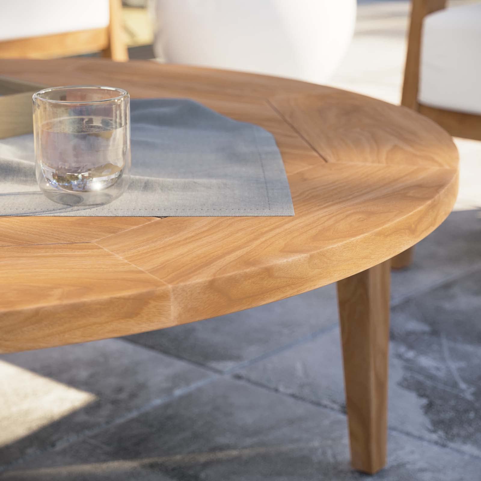 Modway Brisbane Teak Wood Coffee Table - Natural Finish Solid Teak Wood Living Room Furniture - Perfect for Living Rooms, Lounges & Home Decor