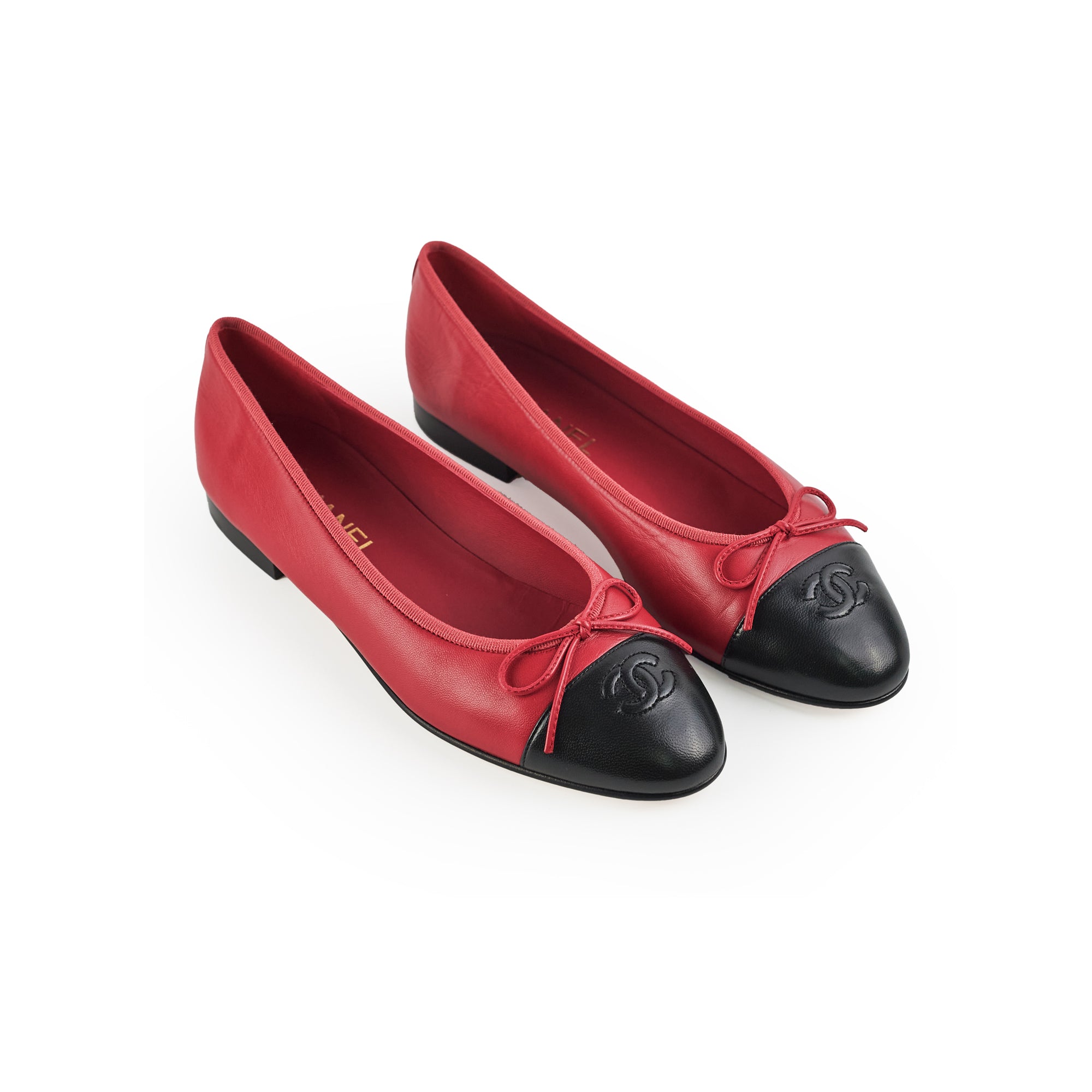 Chanel Lambskin Ballerina Flats in Red - Elegant & Comfortable Women's Shoes for Casual Wear, Office & Special Occasions