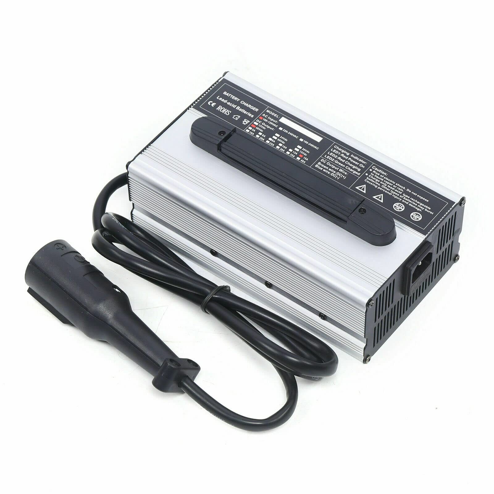 Club Car 48V 15A Golf Cart Battery Charger with 3-Pin Round Connector - Fast Charging Power Supply for Club Car Precedent, Onward & Tempo Models - Perfect for Golf Courses, Resorts & Private Communities (US Stock)