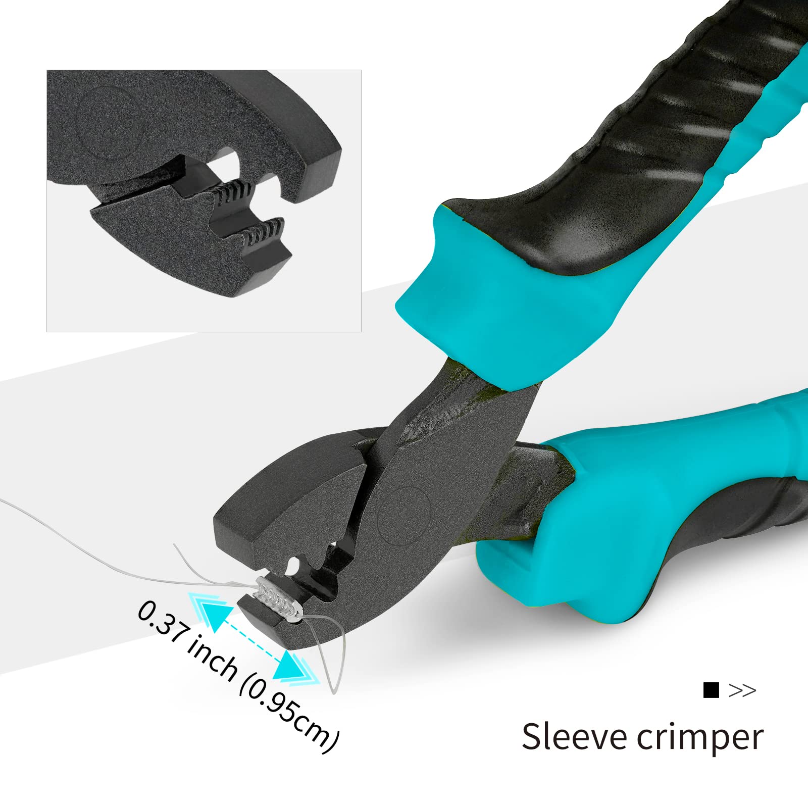 KABA Fishing Crimping Tool - Hand Crimper for Single-Barrel Sleeves | Fishing Gear & Tackle Pliers | Perfect for Saltwater & Freshwater Fishing