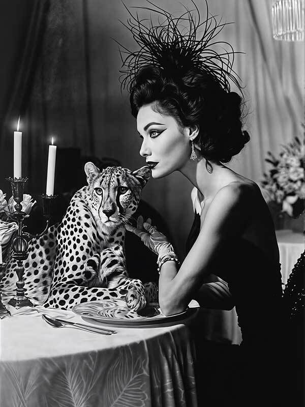 Feline Couture Canvas Art Print - Elegant Cat Wall Decor for Living Room, Bedroom & Office - Perfect Gift for Cat Lovers