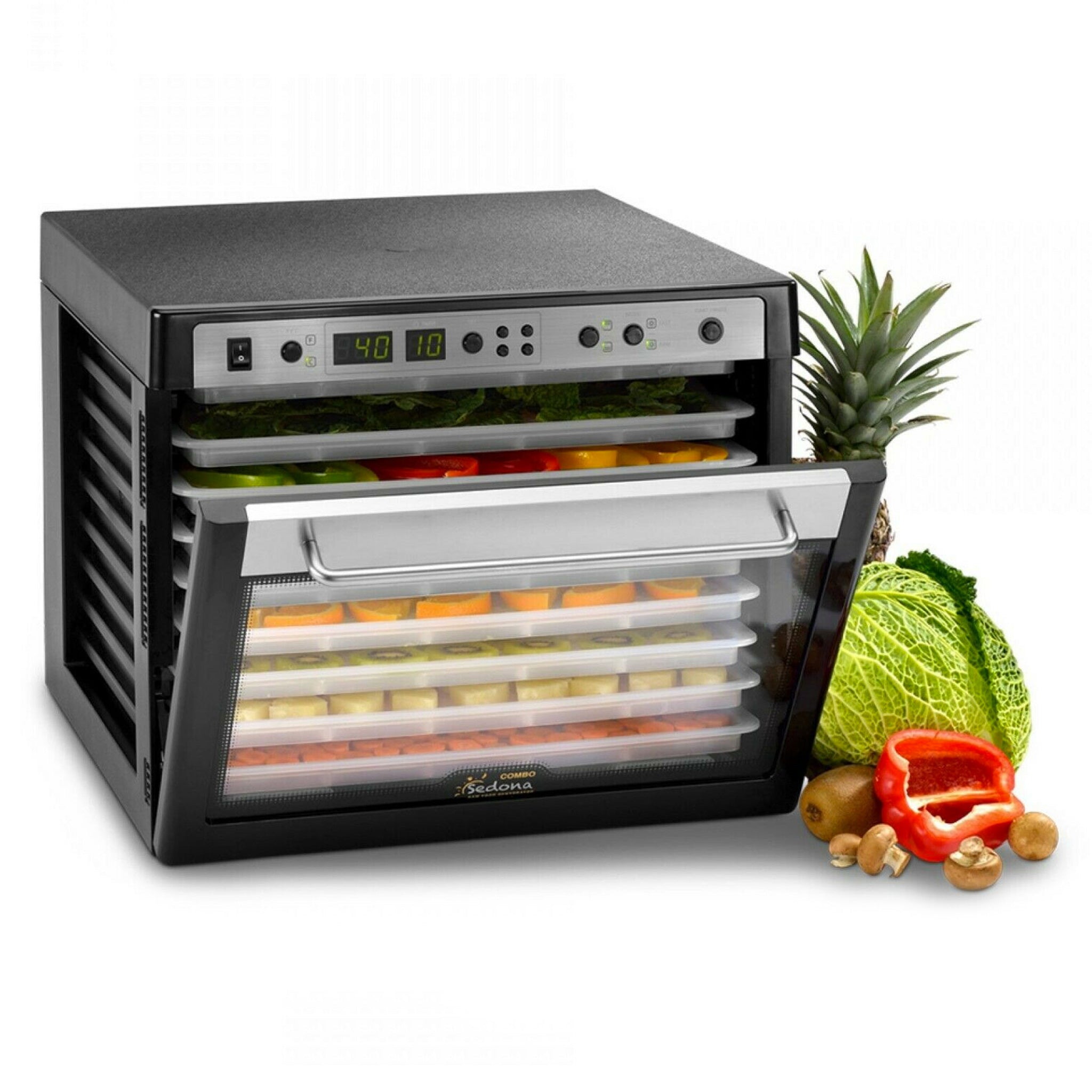 Sedona® Combo Food Dehydrator with 5 BPA-Free Plastic Trays - Preserve Fruits, Vegetables, Jerky & Herbs - Perfect for Home Kitchen, Camping & Healthy Snacks