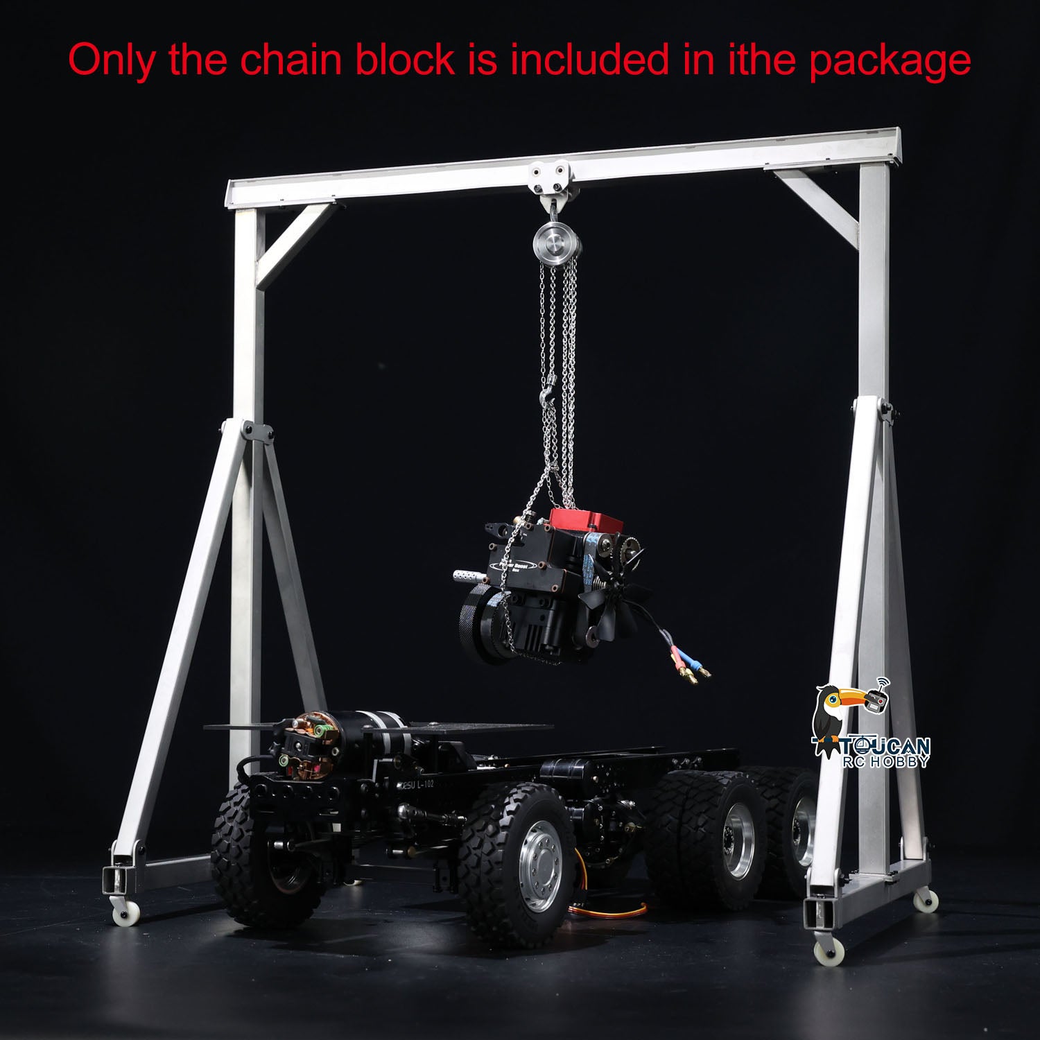 Heavy Duty 1/10 Scale JDM Metal Chain Lift Block Tackle Hoist for RC Gantry Crane, Remote Control Car, Tractor & Truck Models – Perfect for DIY Projects, Construction Simulation & Heavy Load Lifting Scenes