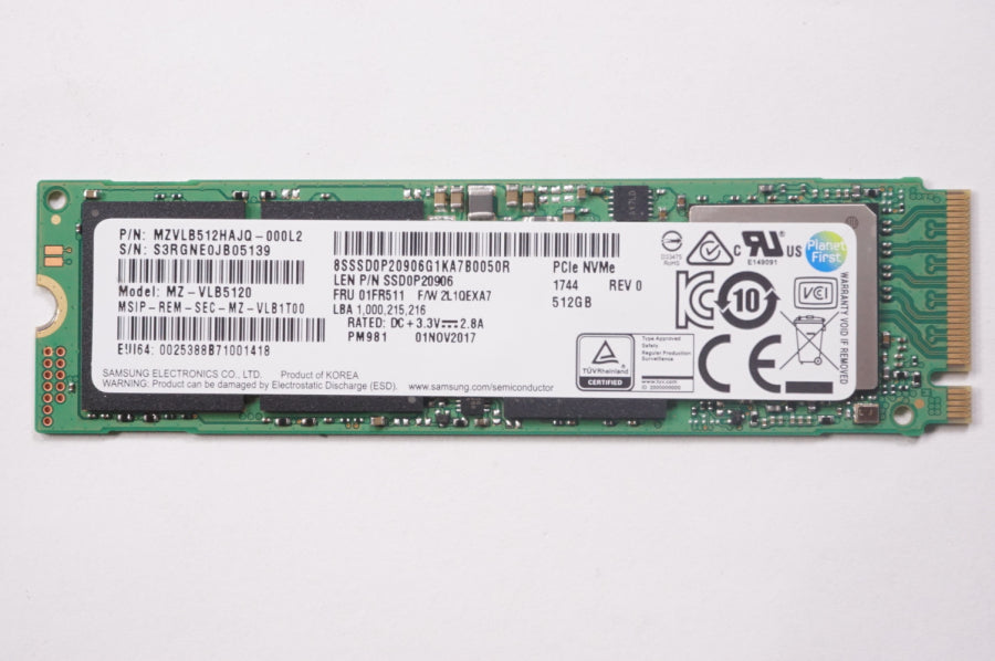 Lenovo 01FR511 512GB PCIe NVMe Gen3 x4 M.2 2280 SSD Drive - High Speed Laptop Storage Upgrade for Gaming, Video Editing & Business Use
