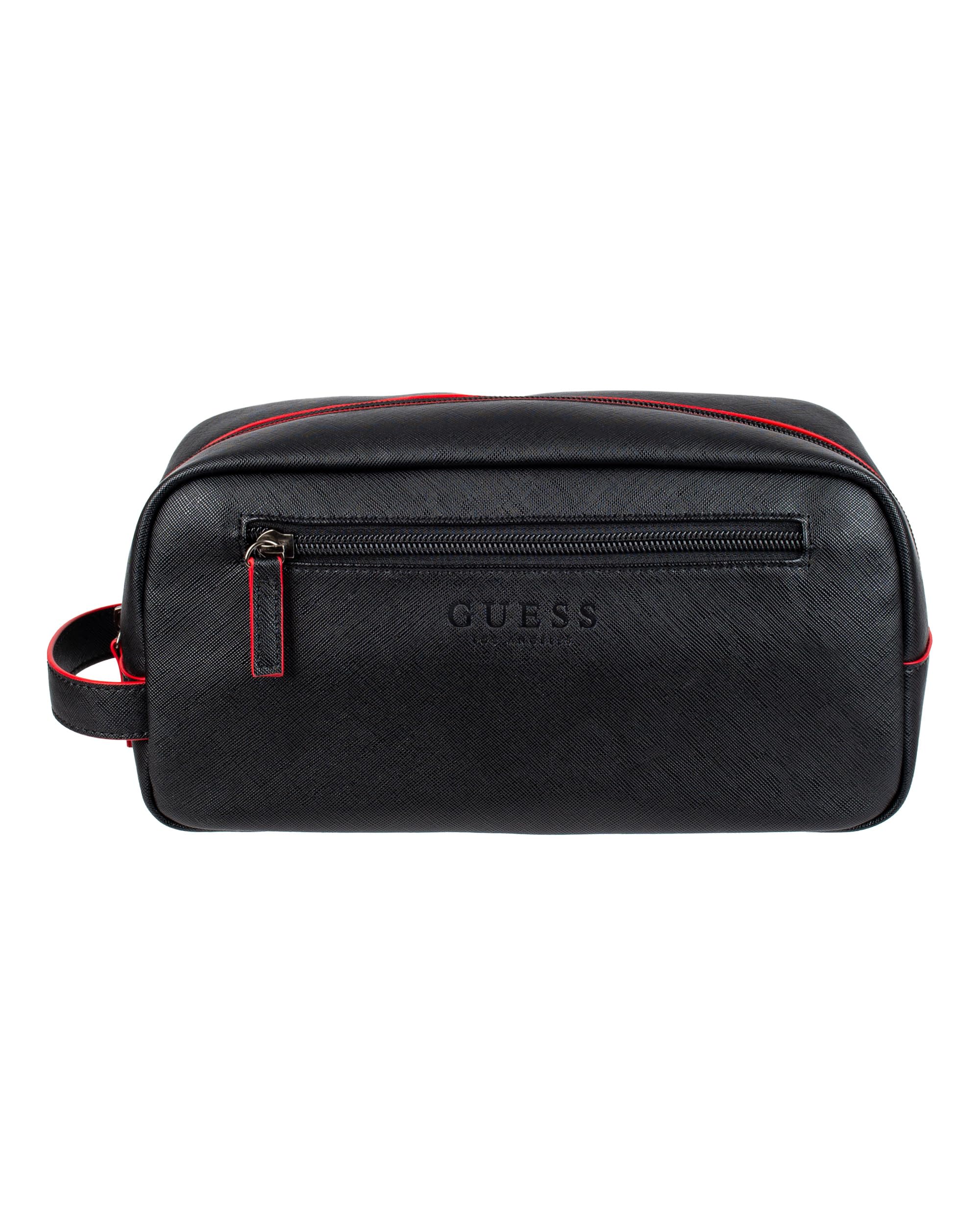 GUESS Men's Toiletry Travel Kit - Waterproof Cosmetic Bag for Men with Hanging Hook, Perfect for Travel, Gym, Camping & Business Trips