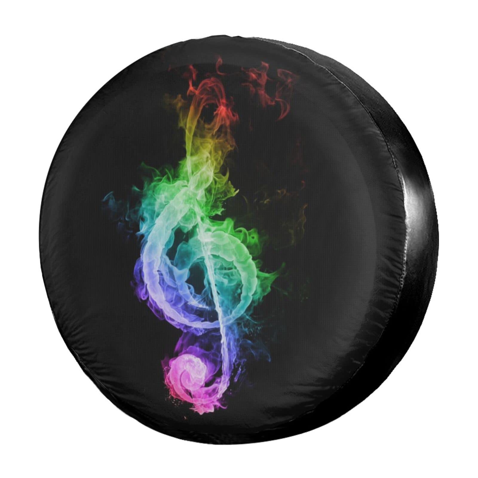 Vibrant Music Notes Spare Tire Cover - Waterproof & Dust-Proof Wheel Protector for Trailers, RVs, SUVs (Fits 14-17 Inch Tires) - Perfect for Road Trips & Outdoor Adventures