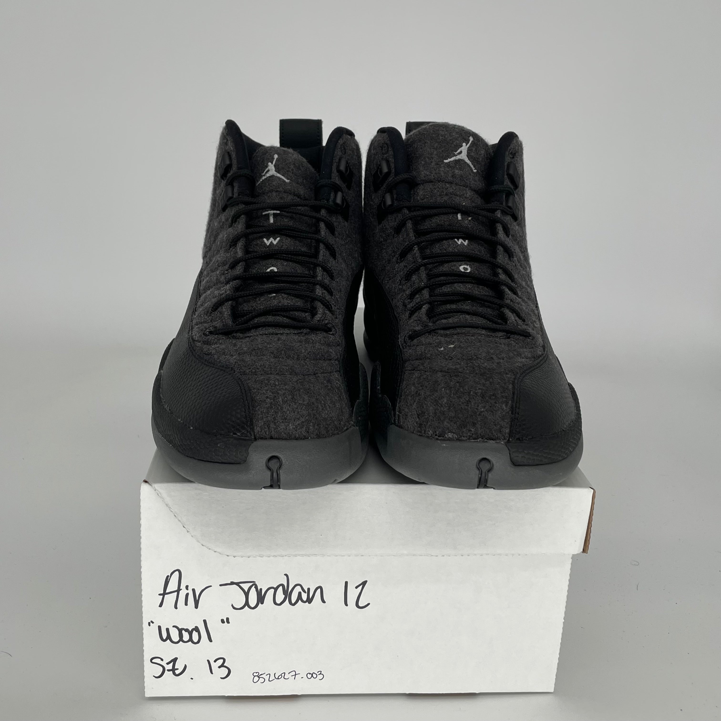 AIR JORDAN 12 WOOL Men's Basketball Shoes Size 13 - Black/Gym Red (852627-003) | Retro Sneakers for Streetwear & Sports