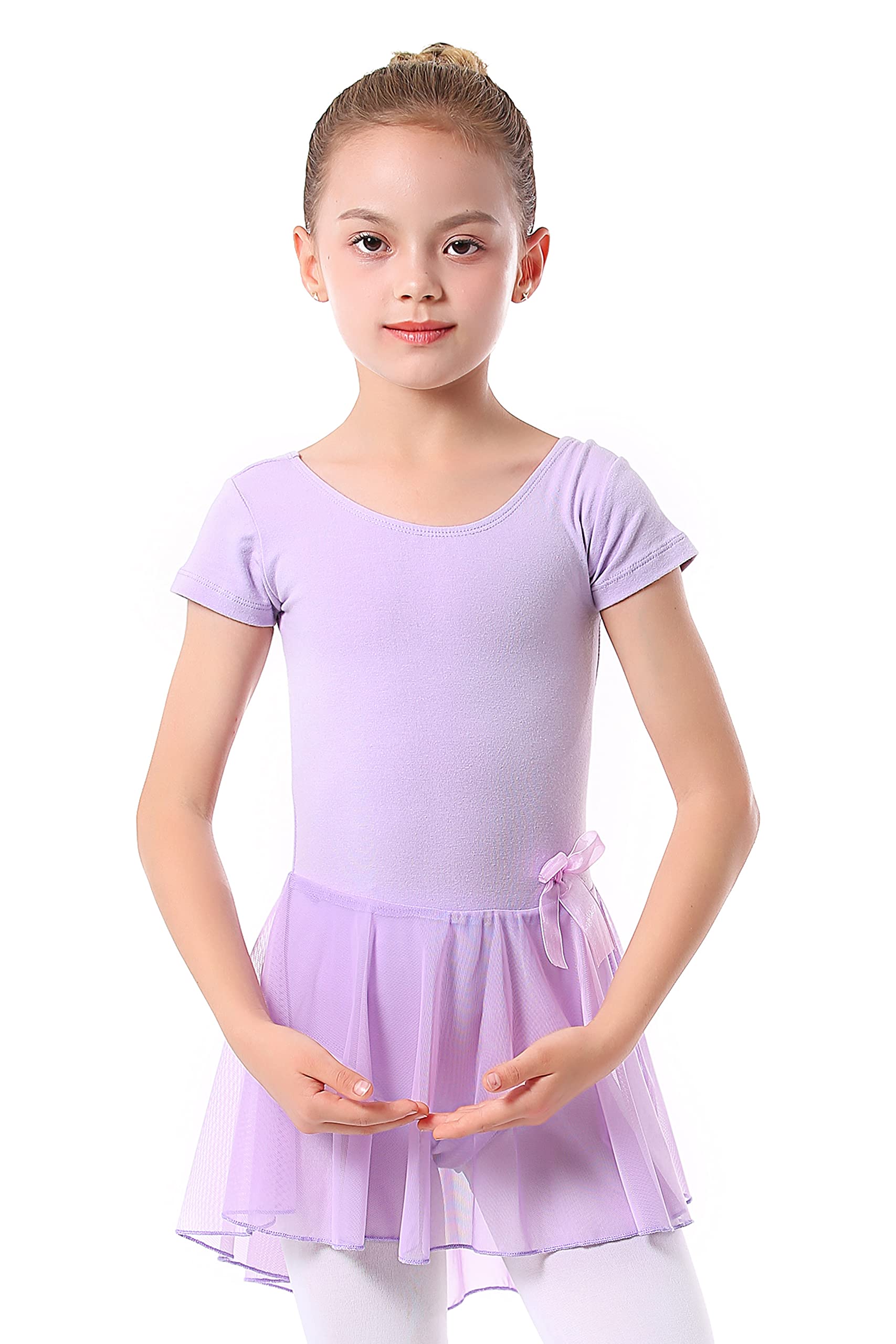 Mecceos Girls Ballet Leotards - Toddler Dance Leotard with Short/Long Sleeve & Skirt - Ballerina Outfit for Dance Class, Recital & Performance