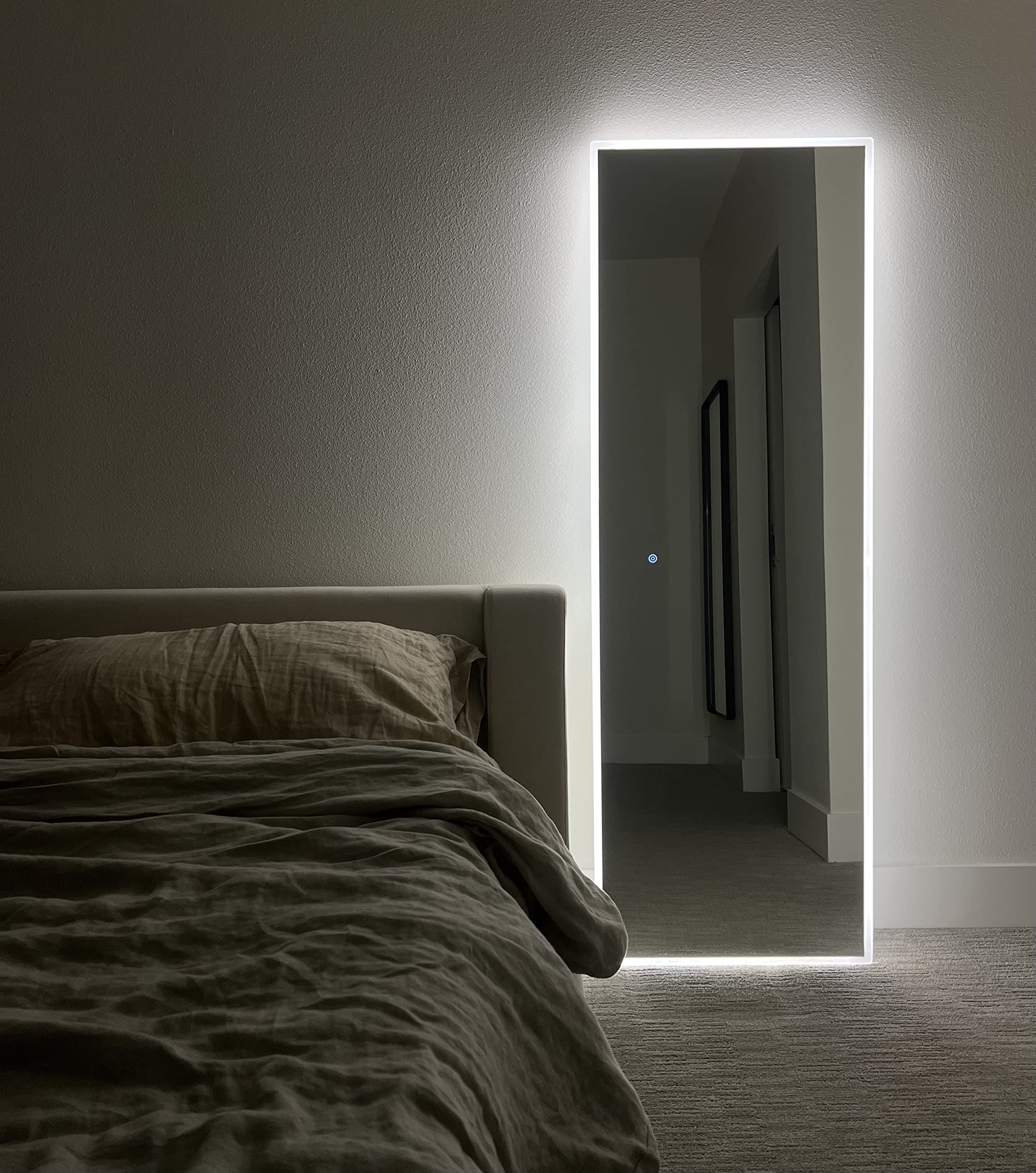 ZEEK 65x22 Inch Full Length LED Backlit Mirror - Wall Mounted Dressing Mirror for Bedroom, Vanity & Closet - Modern Illuminated Makeup Mirror with Adjustable Brightness for Home Decor and Selfie Lighting