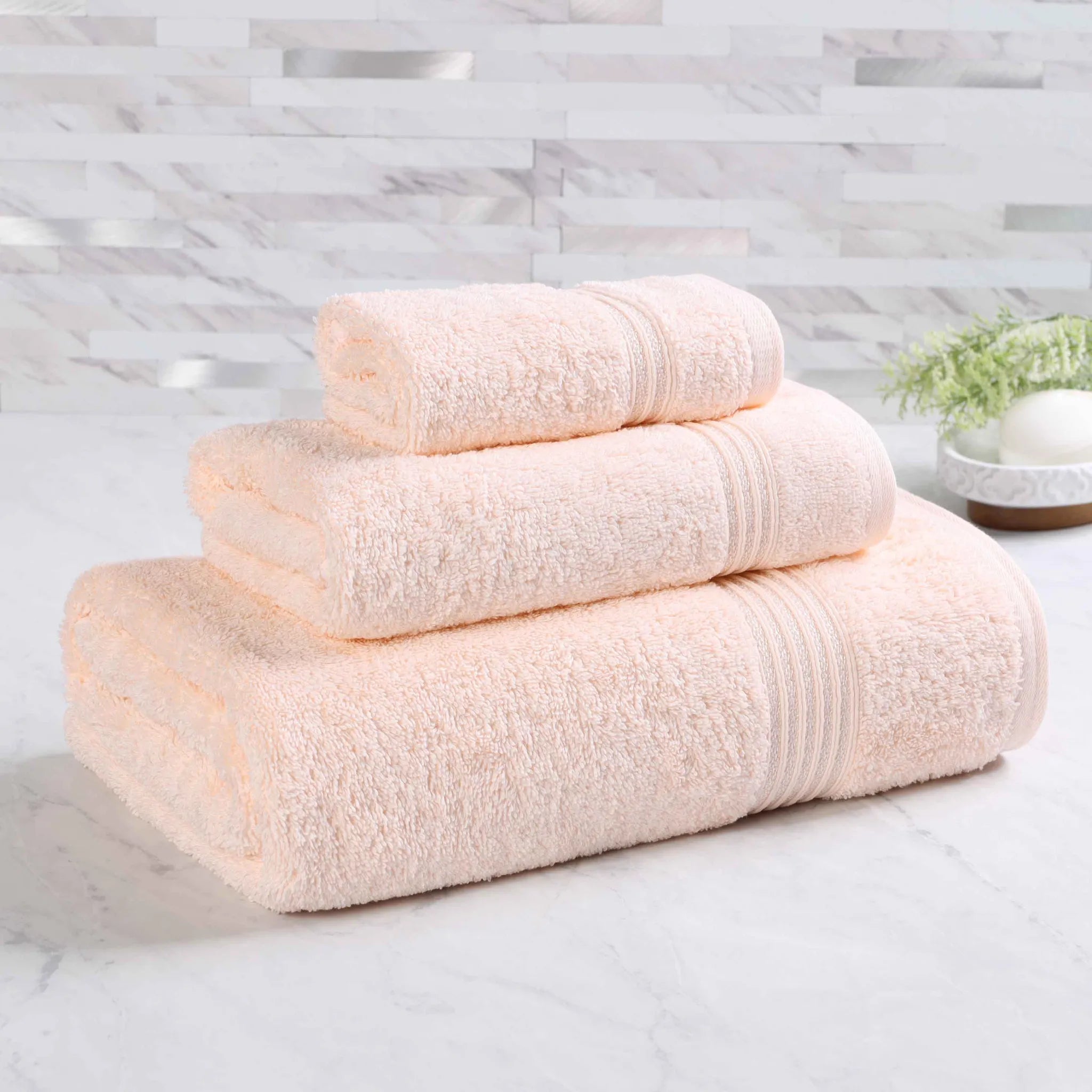 Premium Egyptian Cotton Plush 3-Piece Luxury Bath Towel Set - Ultra Absorbent & Soft for Spa, Bathroom & Hotel Use
