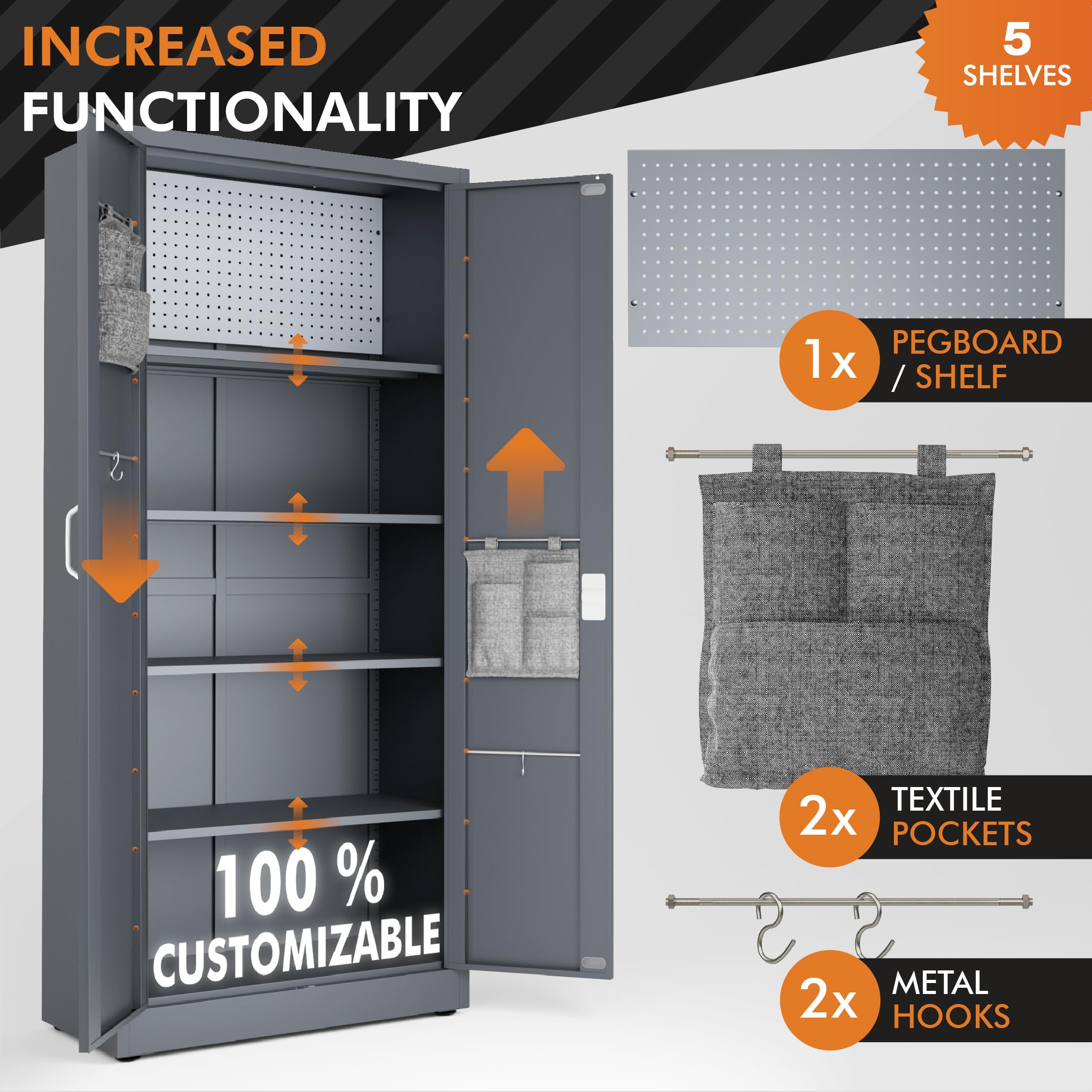 Heavy Duty Locking Metal Storage Cabinet - 71