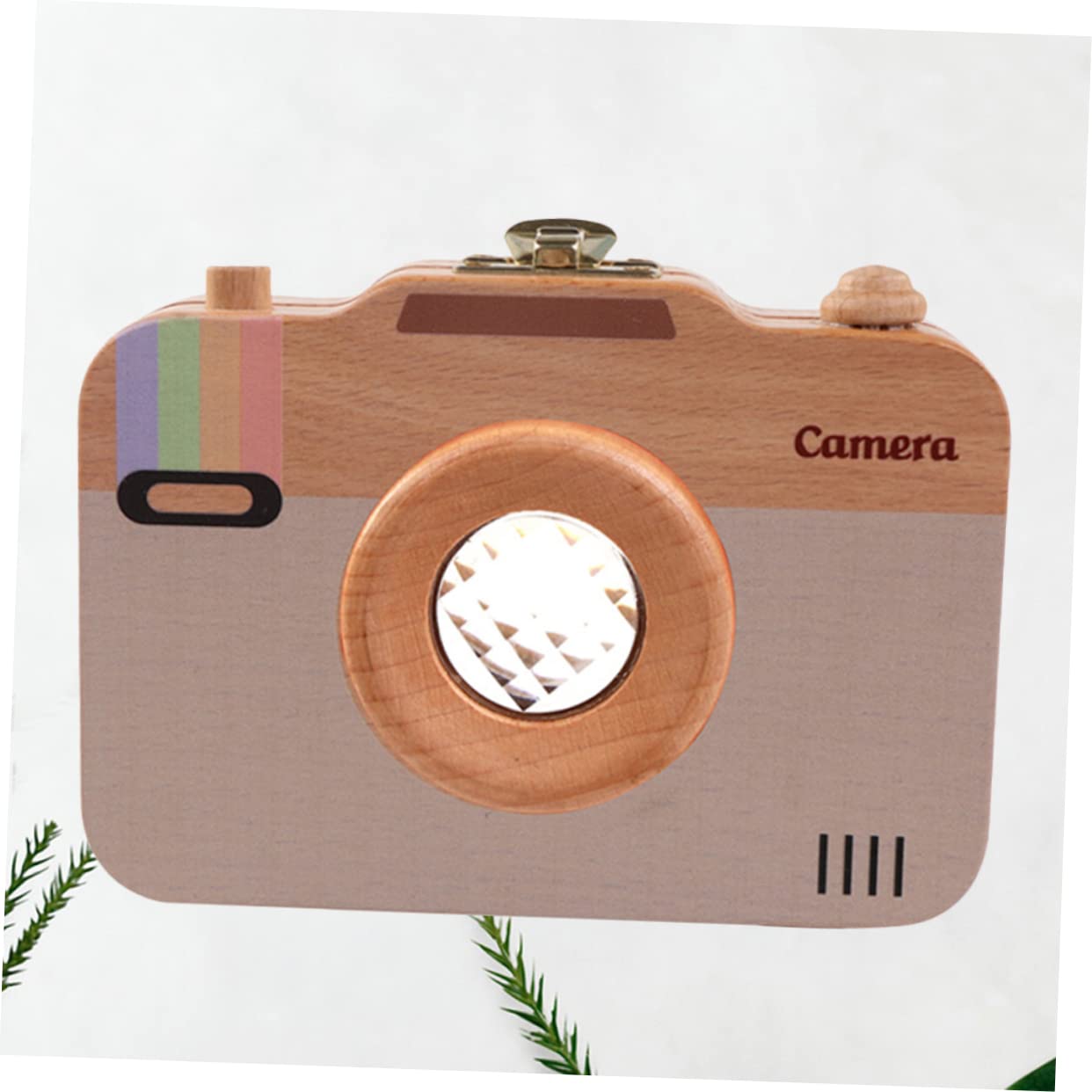 Creative Camera Design Wooden Baby Tooth Keepsake Box - Portable First Tooth Organizer with Note Space for Baby Teeth Storage | Perfect Baby Shower Gift & Milestone Memory Keeper