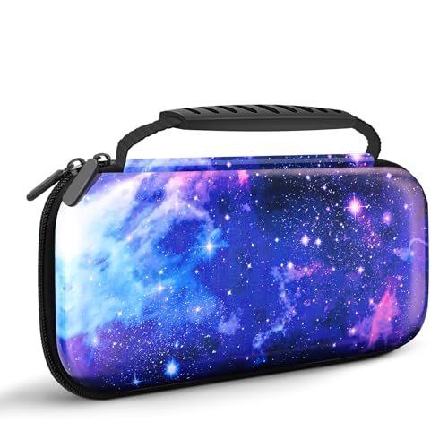 Homicozy Galaxy Hard Travel Case for Nintendo Switch & OLED - Protective Shell Pouch with Accessories Storage | Durable Carrying Case for Gaming, Travel & Home Use