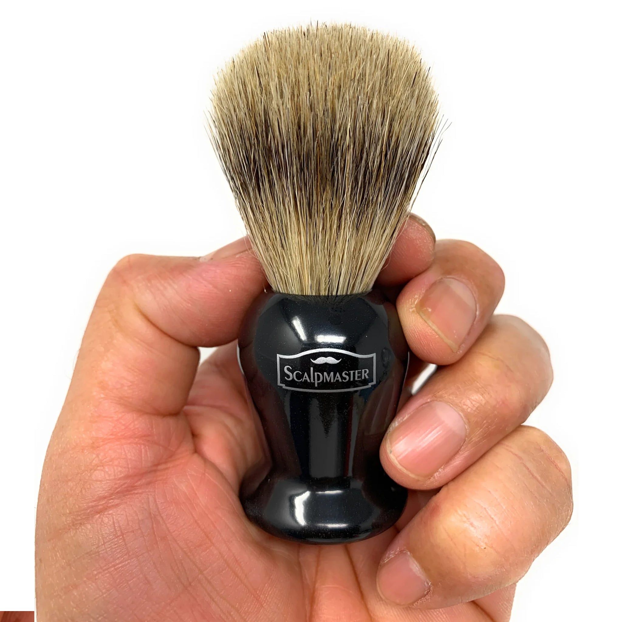 Premium Scalpmaster Boar & Badger Hair Shaving Brush with Black Handle (SB-17) - Perfect for Wet Shaving, Grooming Kits & Luxury Men's Skincare Routine