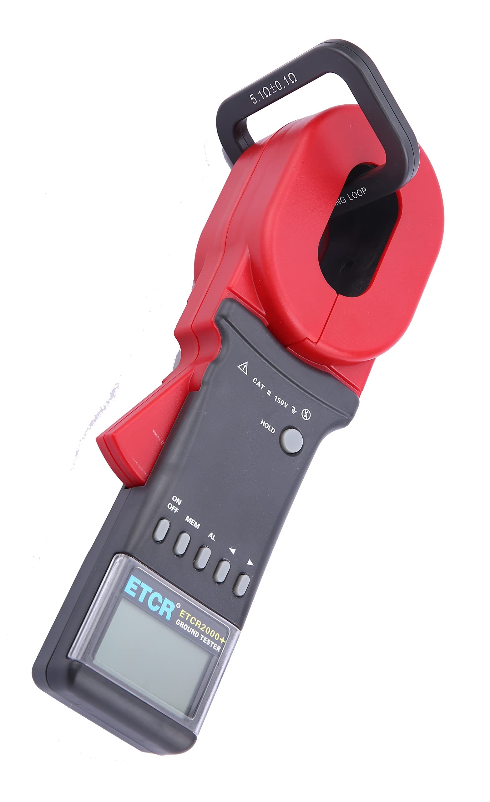 ETCR2000A+ Digital Clamp Ground Resistance Tester - 0.010Ω to 200Ω Range, Double Insulation, Portable Earth Resistance Meter for Electrical Safety Testing - Perfect for Electricians, Engineers, and Industrial Maintenance