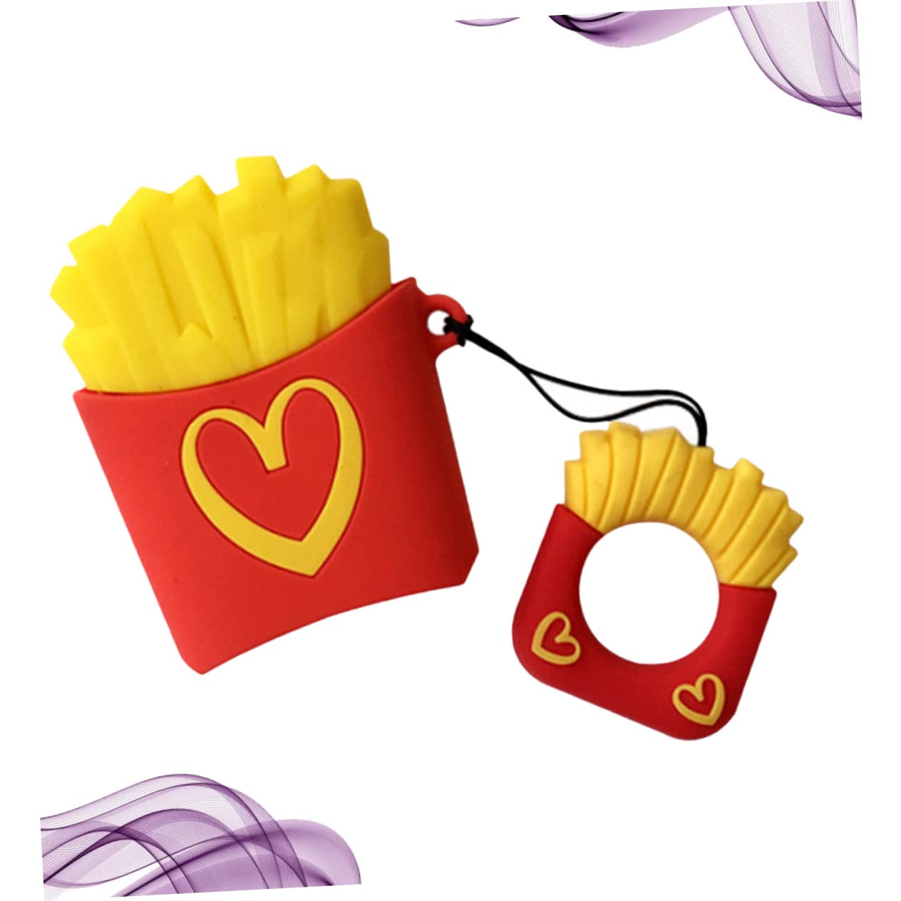 Artibetter 3-Piece French Fries Keychain Earphone Case - Cute Earbuds Protective Holder for AirPods, Headphones & Wireless Earbuds | Perfect for Travel, Gym & Daily Use