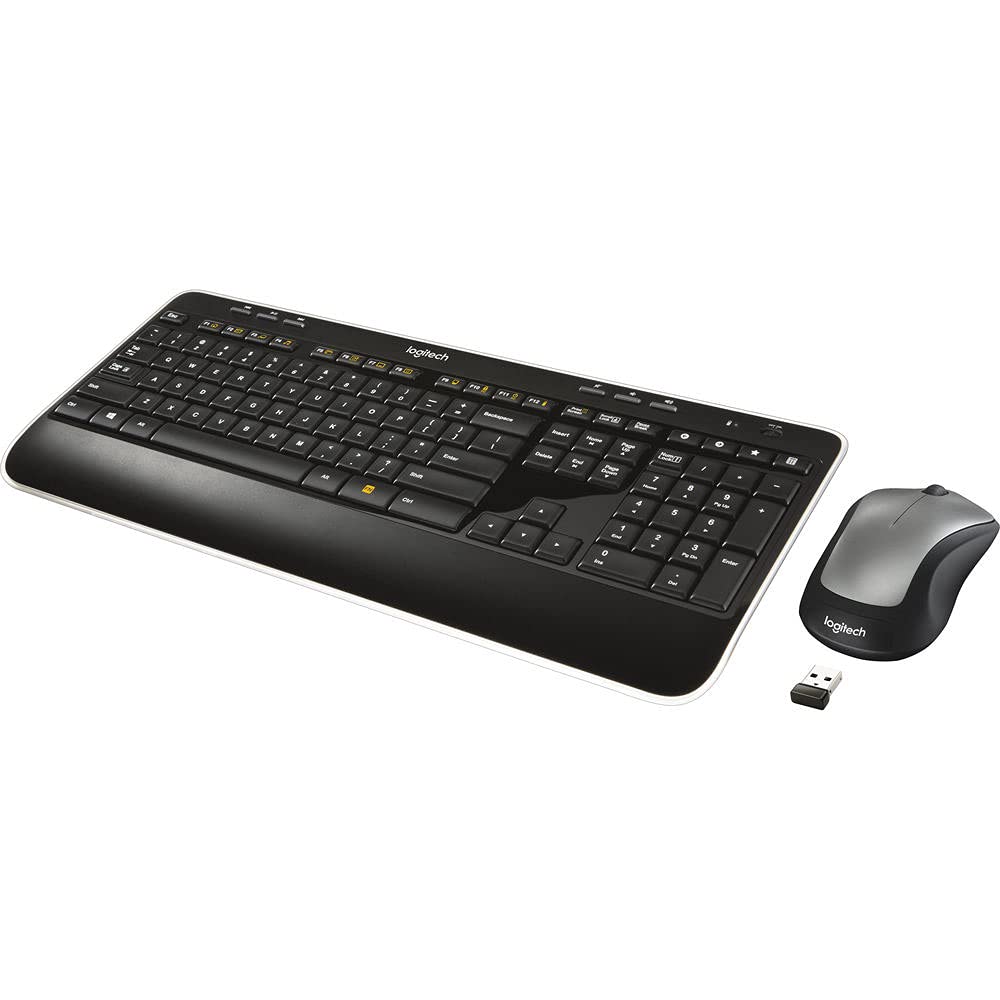 Logitech MK520 Wireless Keyboard and Mouse Combo - Ergonomic Design for Home & Office Use, Long Battery Life, Plug-and-Play USB Receiver - Perfect for Typing, Gaming, and Productivity Tasks