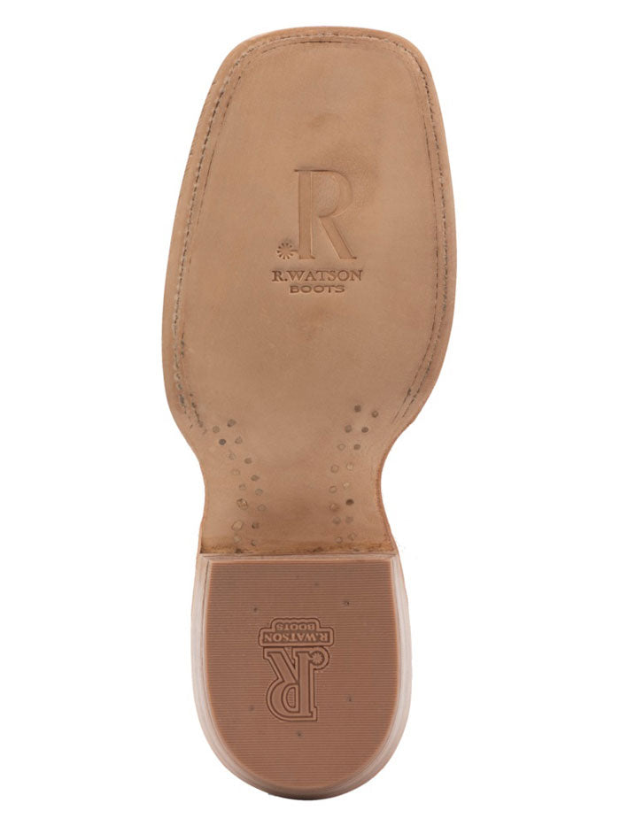 R.Watson RW4506 Men's Full Quill Ostrich Leather Cowboy Boots in Cognac Brown - Perfect for Western Rides, Country Music Festivals & Casual Wear