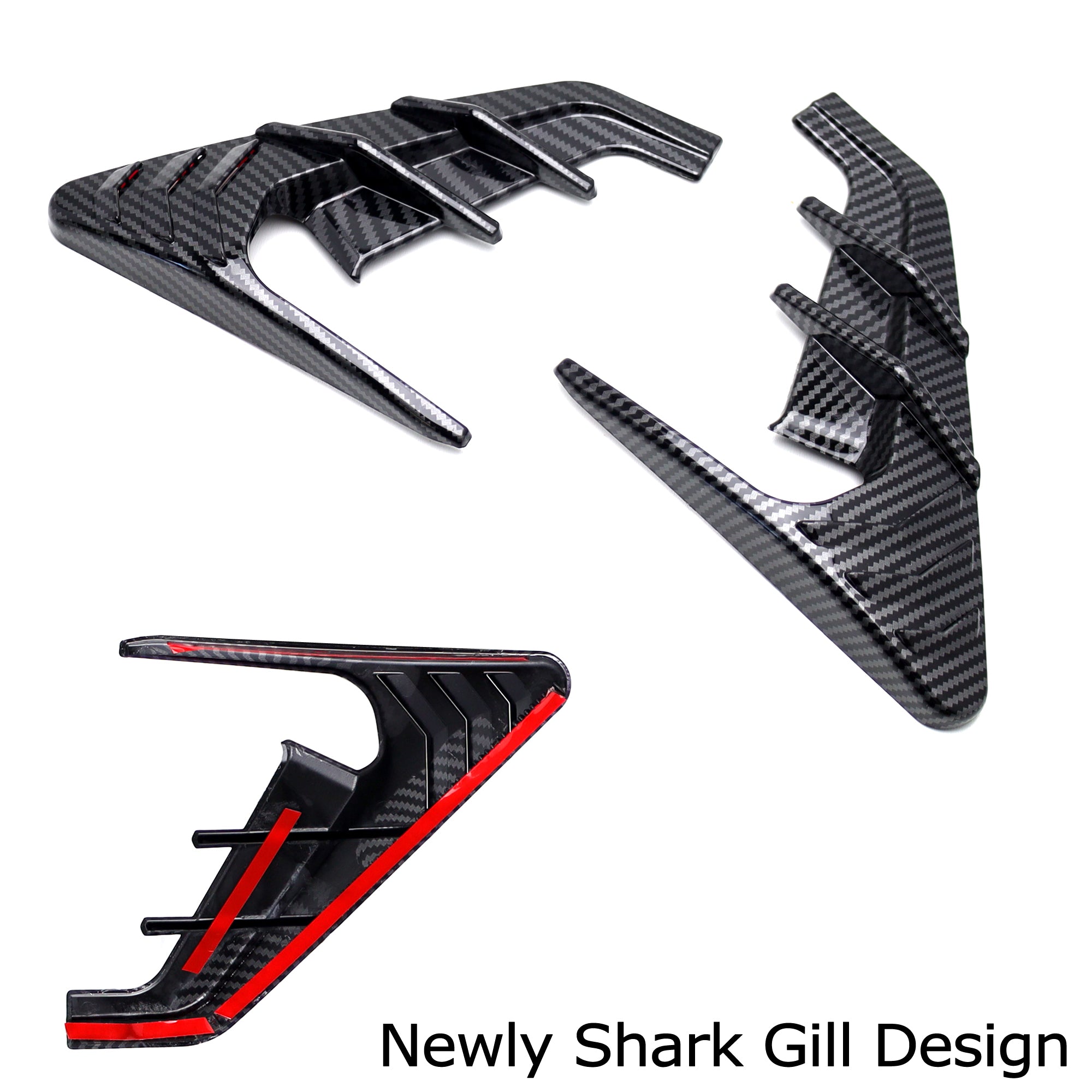 Gloss Black Carbon Fiber Shark Gill Side Marker Decals for Tesla Model 3 & Model Y - Premium Exterior Styling Upgrade for Sporty Look (2017-2023 Models) | Perfect for Car Enthusiasts & Customization Projects