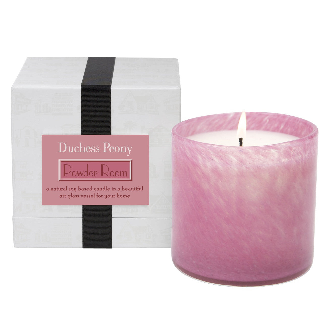 Duchess Peony Scented Soy Wax Candle for Powder Room | Floral Home Fragrance for Bathroom Decor & Relaxation