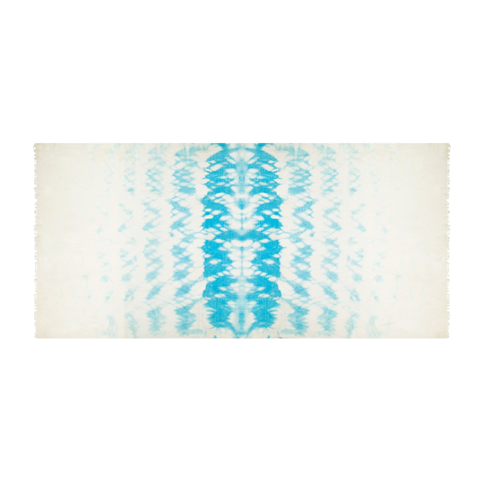 Luxury Cashmere Felted Dip-Dyed Shawl Wrap - Soft Aqua Blue Seas Color - Perfect for Winter Fashion, Evening Parties & Travel Accessories