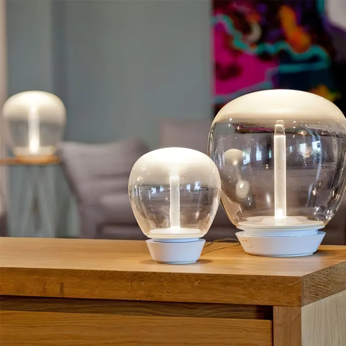 Empatia Modern LED Table Lamp - Adjustable Brightness, USB Charging Port, Night Light for Bedroom, Living Room & Office - Warm White & Cool White Light Modes