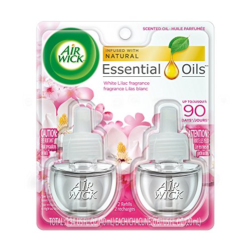 Air Wick Scented Oil Refills - White Lilac Fragrance, 2 x 0.67 oz (Pack of 6) | Long-Lasting Air Freshener for Home, Office, Bathroom & Car