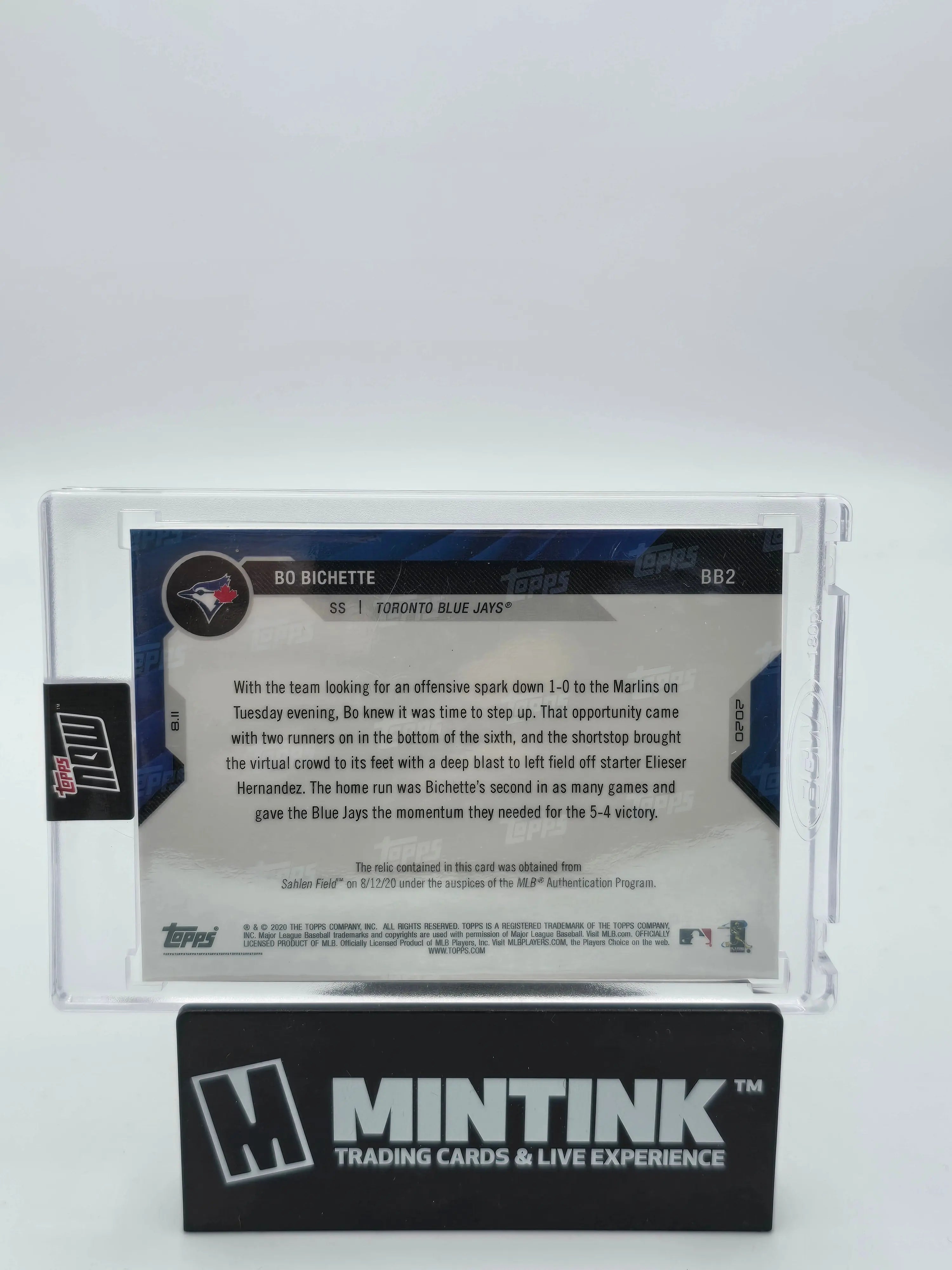 2020 Topps Now Bo Bichette Rookie Card RC Baseball Relic HR Buffalo Debut /10 - MLB Collectible for Sports Fans & Memorabilia Enthusiasts