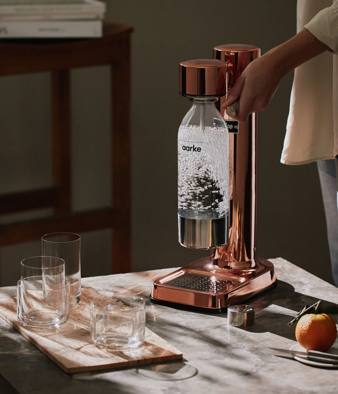 Aarke Carbonator III Sparkling Water Maker - Premium Copper Finish | Home & Office Soda Machine for Healthy Carbonated Drinks