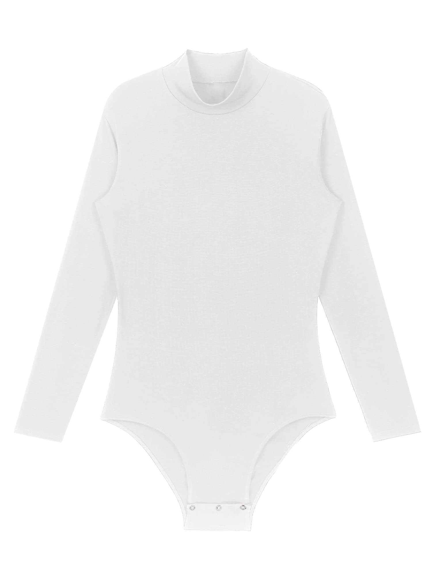 iiniim Men's Mock Neck Long Sleeve Bodysuit - Stretchable Dance Leotard for Latin, Ballroom & Performance - Perfect for Dance Practice, Costume Shows & Layering Under Outfits