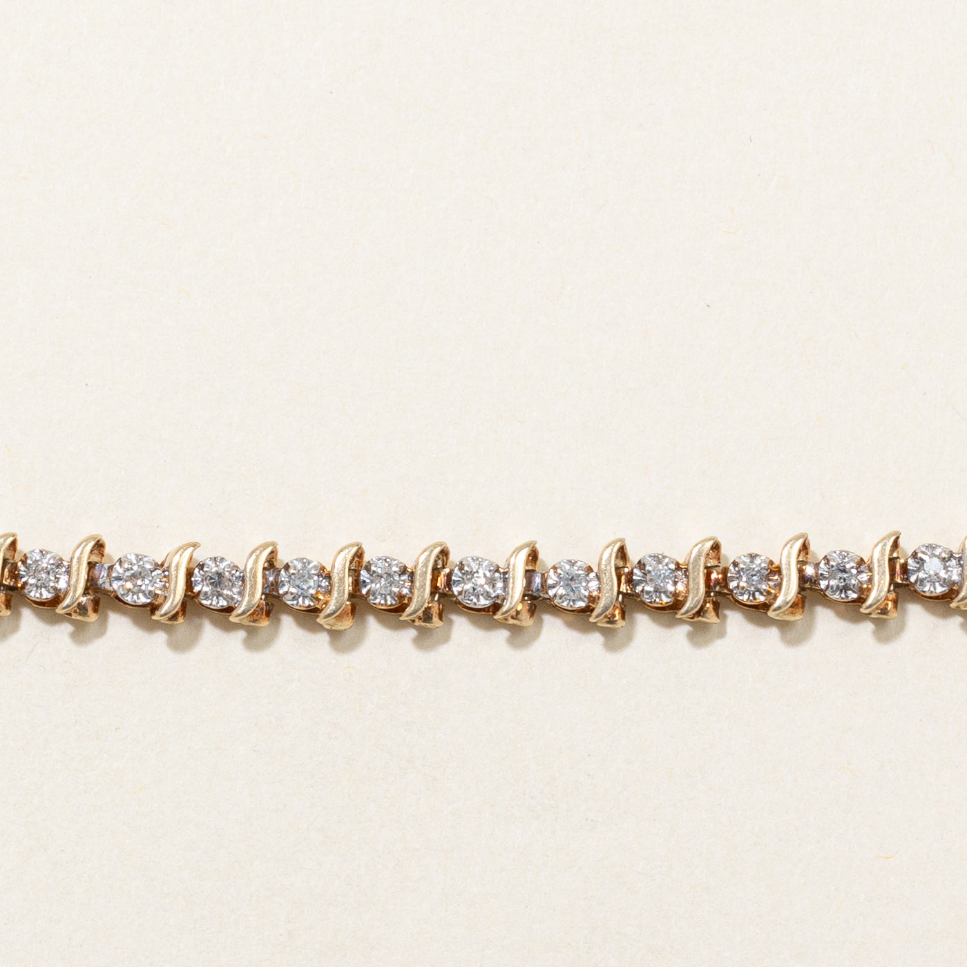 0.23ctw Illusion Set Diamond Bracelet for Women - 7.5 Inch Adjustable Length, Elegant Tennis Bracelet for Wedding, Anniversary & Special Occasions