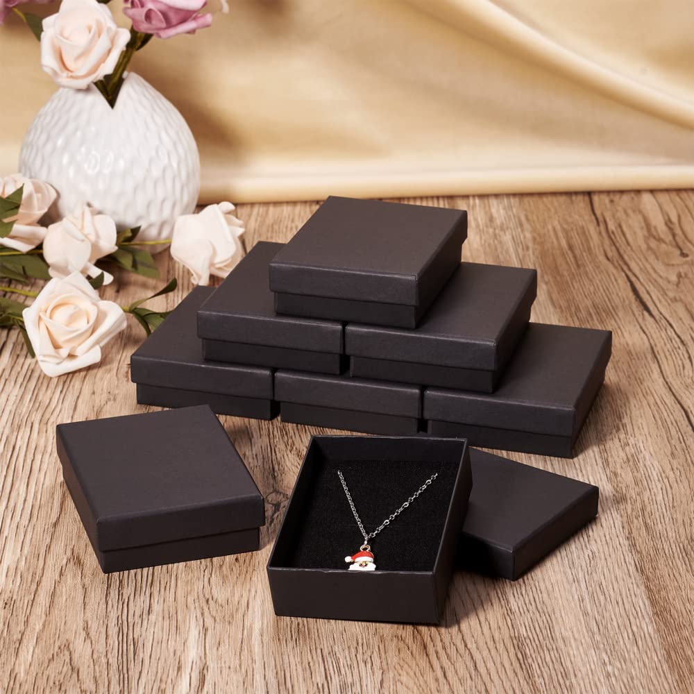 24-Piece Black Cotton Lined Jewelry Gift Box Set - 3.54