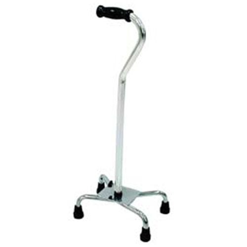 Drive Medical Bariatric Quad Cane - Heavy Duty Aluminum/Steel Walking Cane for Seniors & Adults (30-39 Inch Adjustable Height, Chrome Finish) - Ideal for Mobility Support, Injury Recovery & Elderly Assistance