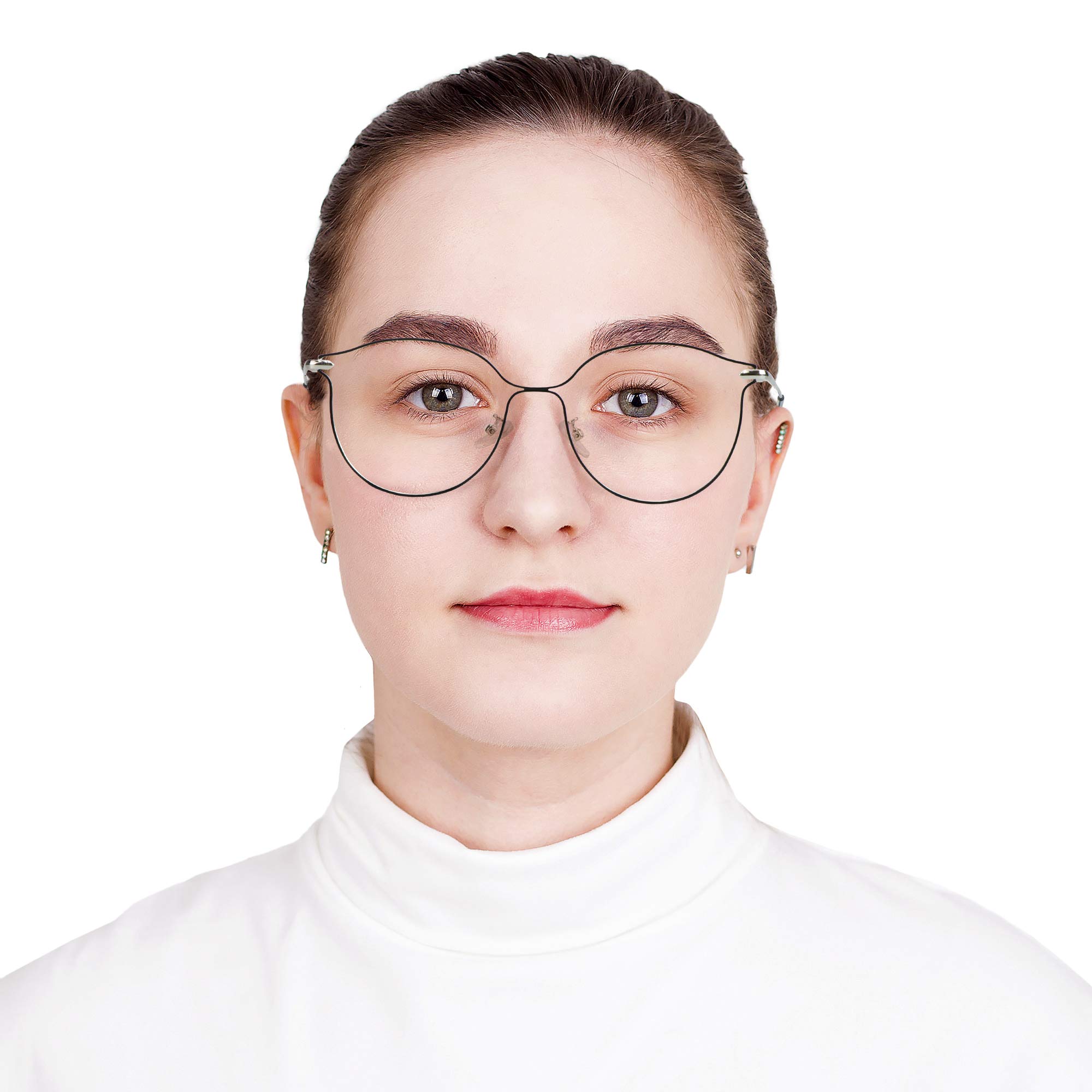 VisionGlobal Blue Light Blocking Glasses for Women - Anti Eyestrain Computer Glasses with Stylish Oval Frame for Office Work, Gaming & Screen Time Protection