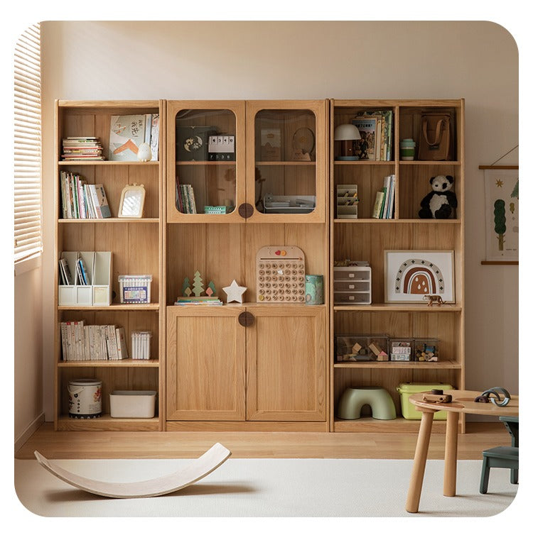 Solid Oak Wood Kids Bookshelf - Sturdy & Safe Book Storage for Toddlers & Children - Perfect for Bedroom, Nursery, or Playroom Organization