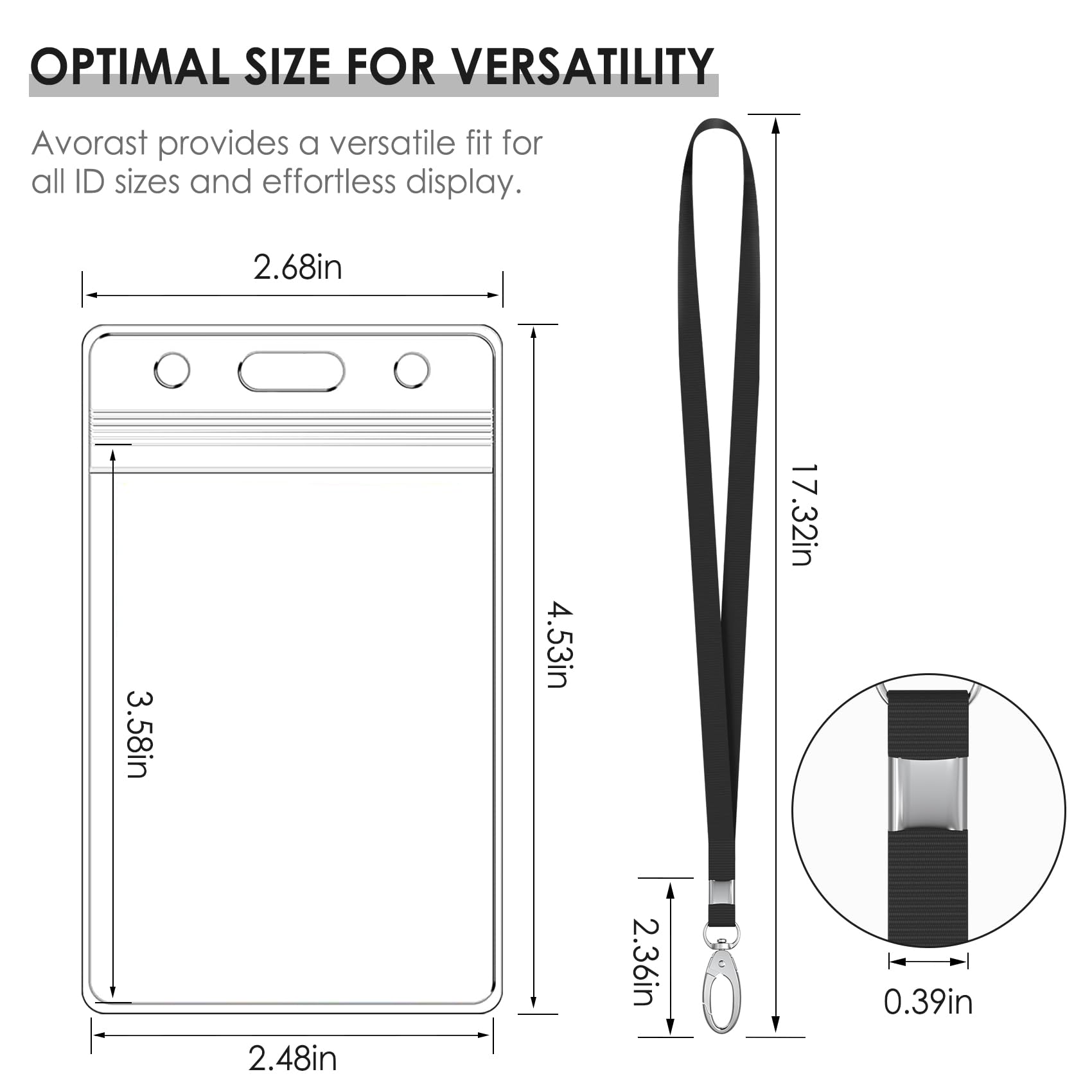 10 Pack Vertical ID Card Holders with Lanyards - Waterproof & Sealable for Office, School & Events