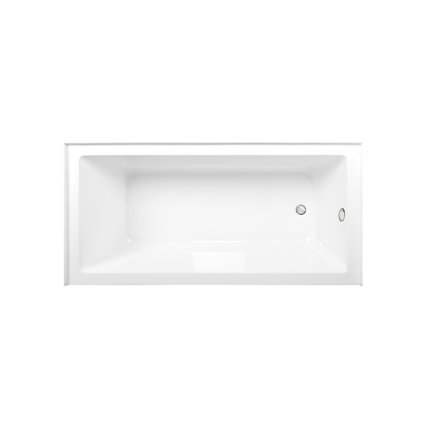 Aqua Eden 66 Inch Acrylic Rectangular 3-Wall Alcove Bathtub Combo with Waste & Overflow Drain - Glossy White/Polished Nickel (Right Hand Drain) - Perfect for Modern Bathrooms, Spa-Like Retreats & Small Space Solutions