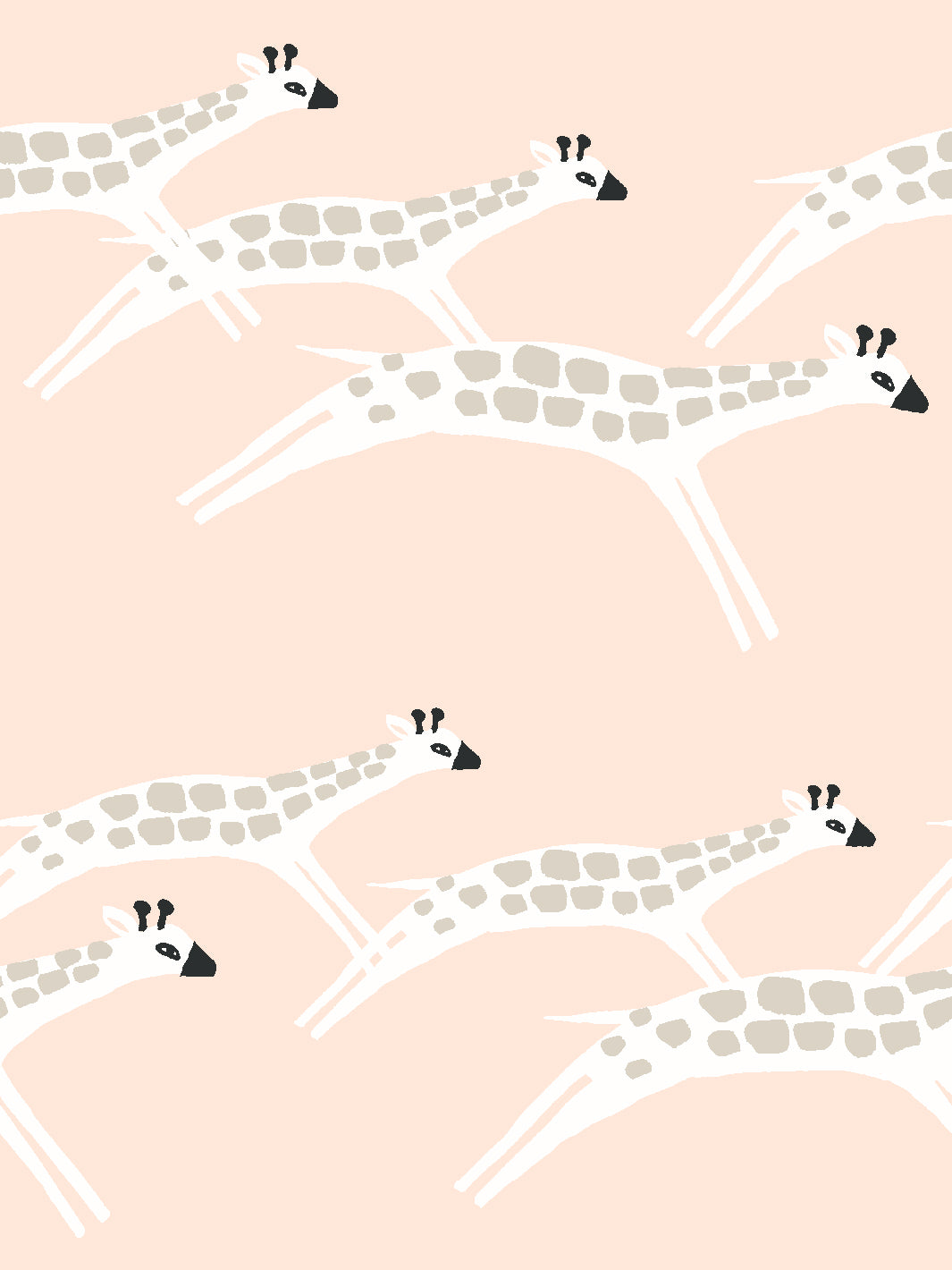 Galloping Giraffes Peel and Stick Wallpaper - Safari Nursery Decor by Tea Collection in Peach | Perfect for Kids' Rooms, Playrooms & Nursery Walls